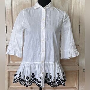 Kate Spade Short Sleeve Cutwork Top